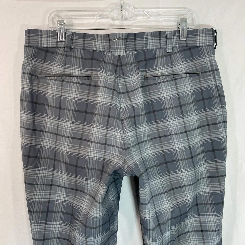 Nike Golf Tour Performance Active Pants‎ 36 x 28 Gray Plaid Dri-Fit Lightweight